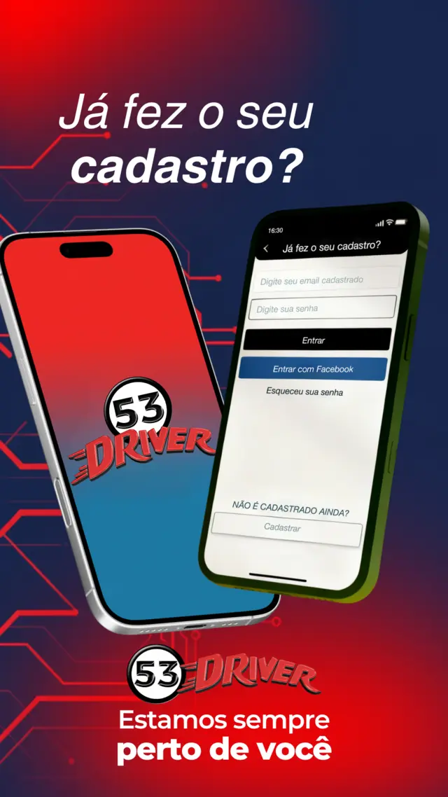 Tela de cadastro da 53 Driver